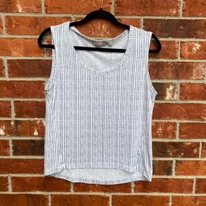 Athleta Womens Small Breezy Olive Stripe Muscle Tank Top